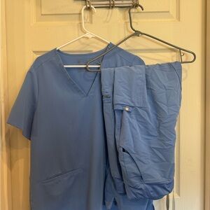 Figs Ceil Blue Scrub Set